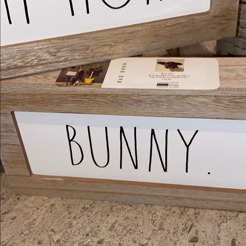 Rae Dunn “Hip Hop Bunny” wood signs. - Picture 3 of 5